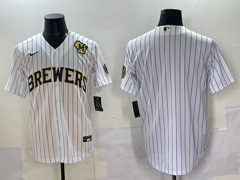 Men Milwaukee Brewers Blank white Nike MLB 2025 Jersey 003